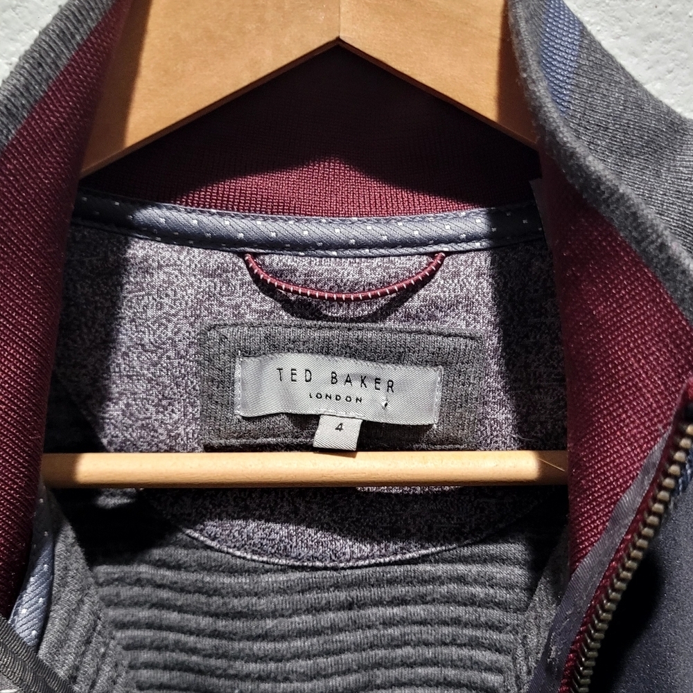 Ted Baker London Sardin Quilted Jacket Gray Men Size 4-Large Lightweight - Picture 3 of 8